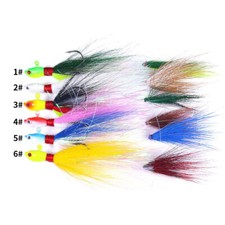 6 PCS Bucktail Feather Jigs 7-85g Bait Saltwater Lures Bass Fishing Tackle