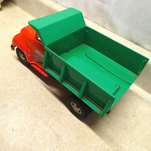 Vintage Tonka Red Cab Green Box Dump Truck, Pressed Steel 1955 Restored-Repaint - Picture 2 of 13