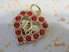 DIOR ZIPPER PULL CHARM  GOLD tone metal  24X20MM , RED