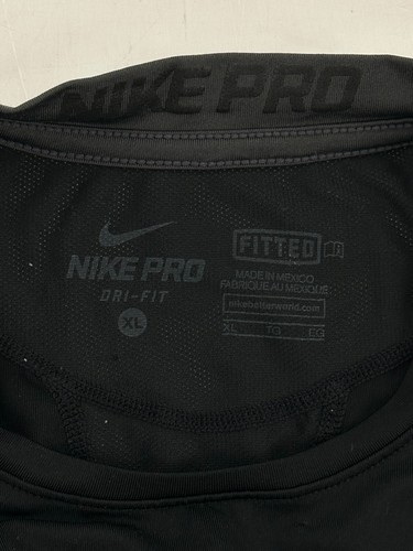 Nike Pro Long Sleeve Fitted Shirt Youth XL Black Polyester Spandex YGI L4-77 - Picture 8 of 13