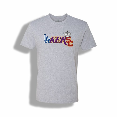 68-07T Los Angeles Dodgers Lakers SC Trojaner Mash Up Tee Grafik 100% Baumwolle - Bild 5 von 18
