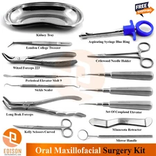13Pcs Dental Oral Maxillofacial Elevators Forcep Implant Surgery Instruments Kit