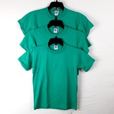 VINTAGE Russell Athletic Youth M Athletic Green T-Shirts - Lot of 3