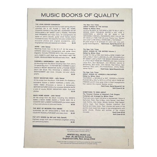 Vintage Sheet Music I'M SORRY John Denver 1975 Cherry Lane RCA Records - Picture 7 of 9