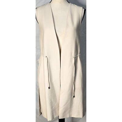 Club Monaco Vest XS Extra Small Beige Drawstring Pockets