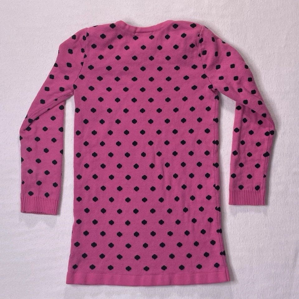 Vestido suéter/camisa longa com laço Sonoma meninas rosa e preto bolinhas tamanho 4 - Imagem 2 de 4