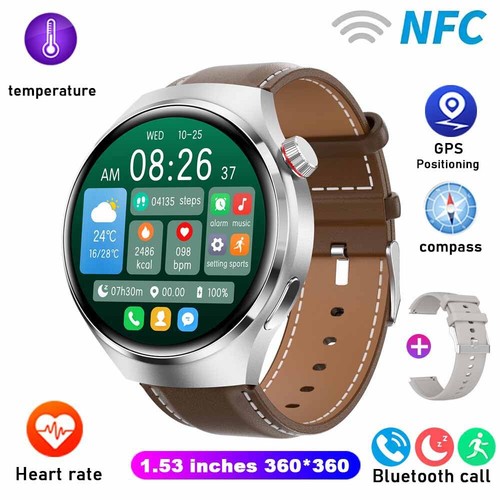 GT4 Pro Waterproof Smart Watch NFC GPS Tracker AMOLED BT Call Sports Men Women - Picture 16 of 20