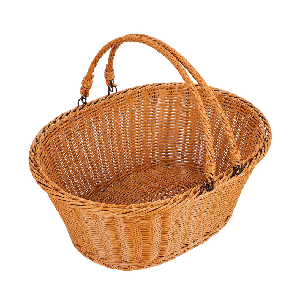 Rattan Shopping Basket Plastic Bride Flower Plant Pots Picnic Fruit eBay