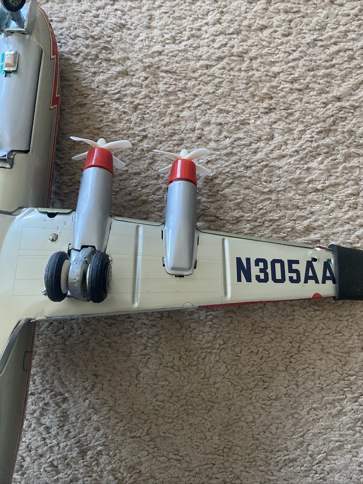 1950's LINEMAR Large AMERICAN AIRLINES Battery Op Metal Toy Airplane With Box eBay