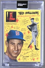 TOPPS PROJECT 2020 #370 TED WILLIAMS by SOPHIA CHANG 1954 RED SOX FREE SHIPPING