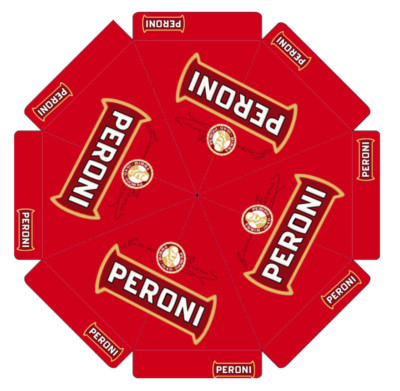 PERONI NASTRO AZZURRO 9 FT BEER PATIO UMBRELLA MARKET STYLE NEW HUGE