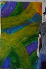 Mark Little Original painting 38” X 62 Abstract, giant, Extra Large, 48,60,36 Xl