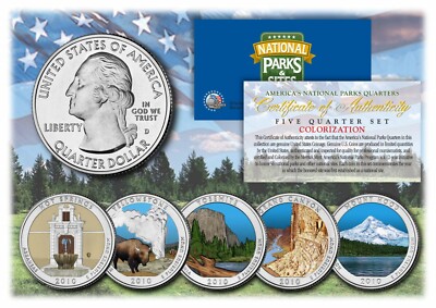 2010 Colorized National Parks America the Beautiful Coins *Set of all 5 Quarters