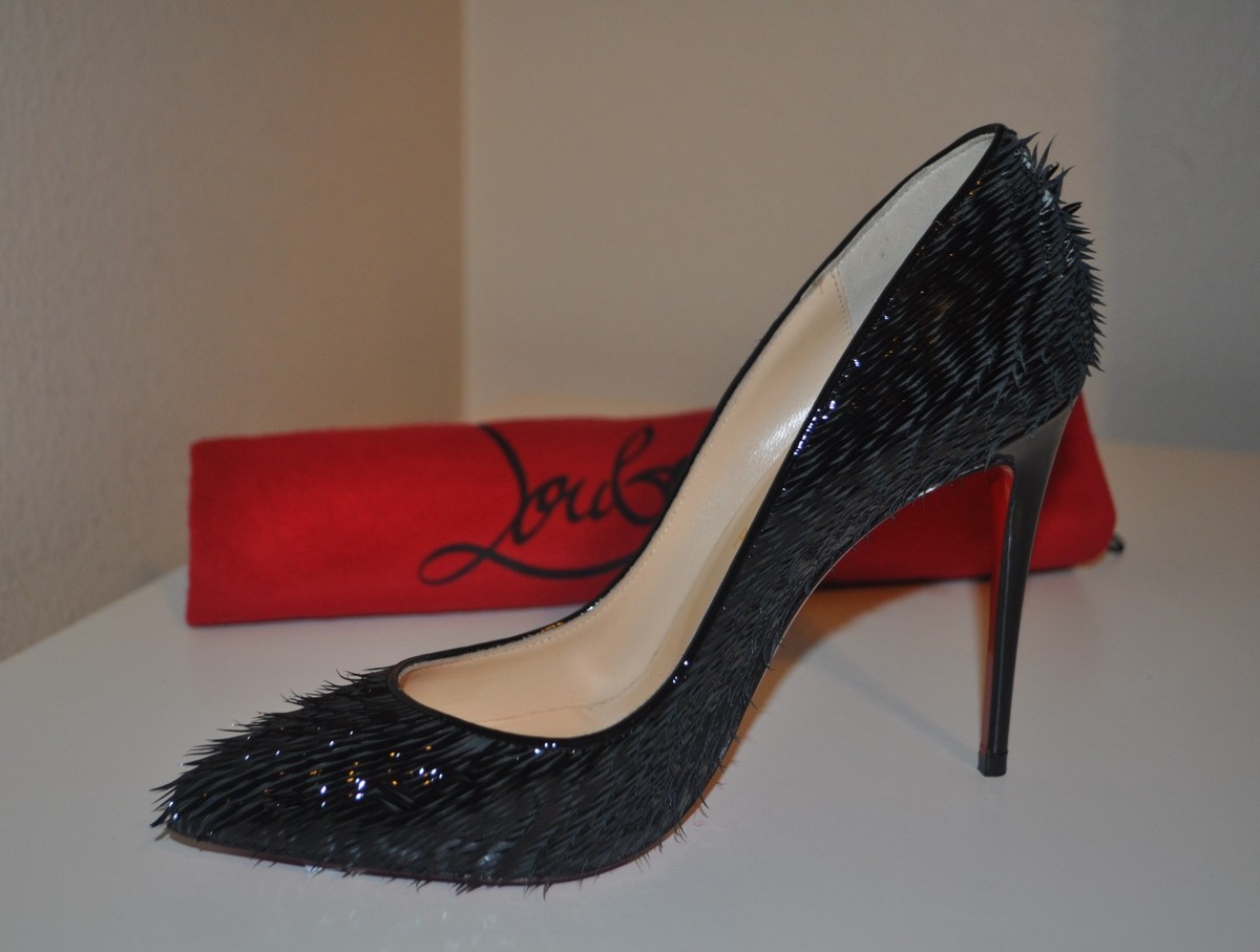 $745 Christian Louboutin Pigalle Follies Crow Patent Red Sole Pump