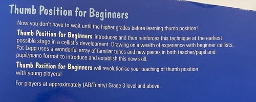 Thumb Position for Beginners by Legg & Gout Instruction Book - New - Picture 3 of 3