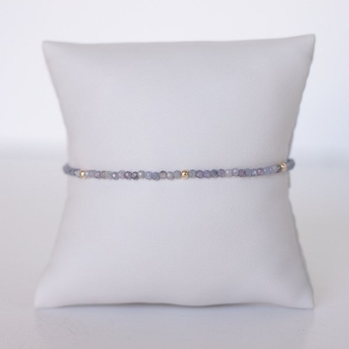 2MM Natural Blue Tanzanite Faceted Round Gemstone Beads Woman Dainty Bracelet - Picture 9 of 10