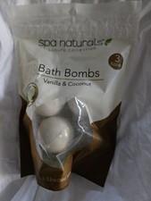 SPA NATURALS Luxury Collection  3-Pack Bath Bombs  Fizzies  VANILLA  COCONUT