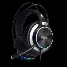  ZIDLI Pro Gaming Headset With Rainbow Lights For PS5&4/Xbox/Nintendo Switch/PC