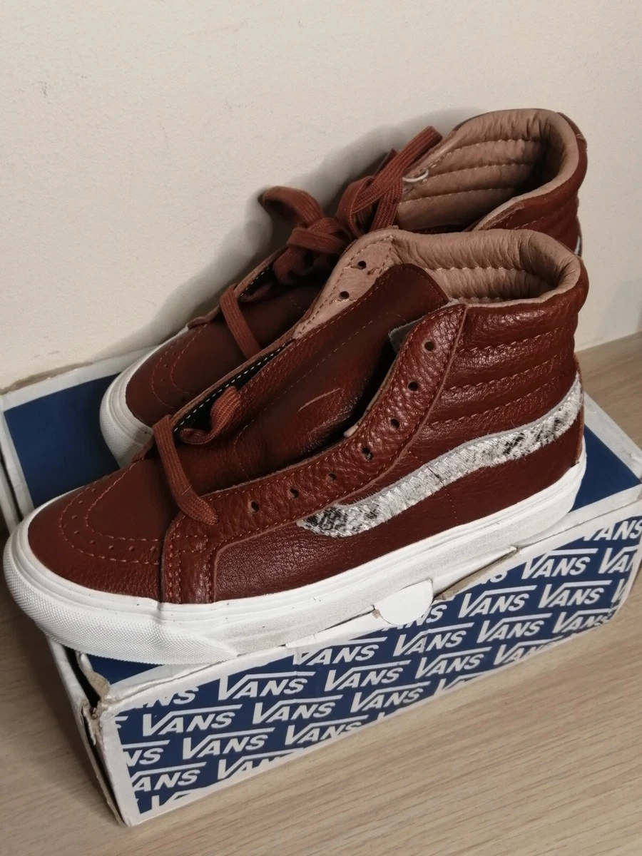 Vans OG SK8 Hi LX UK 3.5 EUR 36 22.5cm leather shoes brown boxed