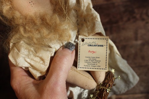 Vintage 1992 Cottagecore Shabby Primitive Collectable Creaations Angel Handmade - Picture 7 of 10