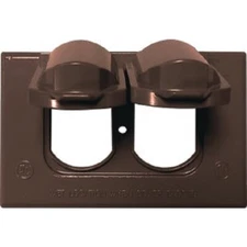 (8)-Southwire 1-Gang Horizontal Bronze Weatherproof Duplex Cover WCH1DUPB-UPC