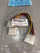 Power Y, 6" PC Computer Power Y Internal 1 to 2 Molex Splitter Cable, NEW