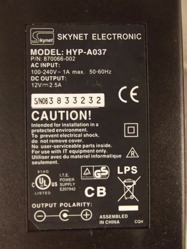 Skynet Lot of 2 HYP-A037 870066-002 AC Adapter 12V 2.5A SW E - Picture 2 of 2