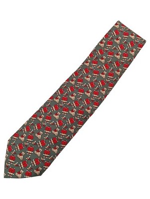 Pierre Balmain Krawatte Herren Oliv Tiermotive Teddybär Vintage 10cm
