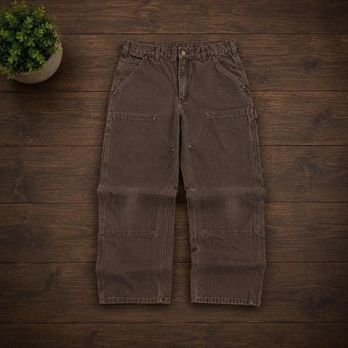 Vintage 2000's Streetwear Essential Brown Carhartt Double Knee Jeans