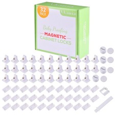 32 Pack Magnetic Cabinet Locks Baby Proofing - Baby Safety Latches for Drawer...