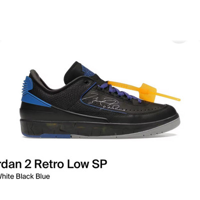 Jordan 2 Retro Low SP Off-White Black Blue Low Top Sneaker