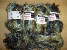 Brazilia Fantasy Color Fransengarn 6x50g Farbe 390 hellgrün/petrol/braun Neu!