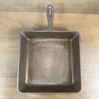 Vtg Lodge Square Cast Iron Skillet 8SQSK 9 1/2" Square Flat Bottom