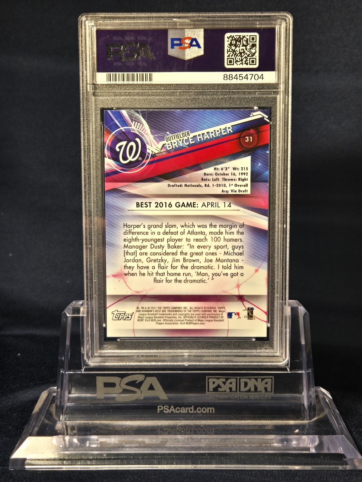 2017 BOWMAN’S BEST BRYCE HARPER BLUE REFRACTOR #31 PSA 10 GEM MINT 10 77/150!!! view 2