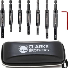Clarke Brothers Self-Centering Drill Bit Set – 8-Pack Assorted  Hinges, Hardware