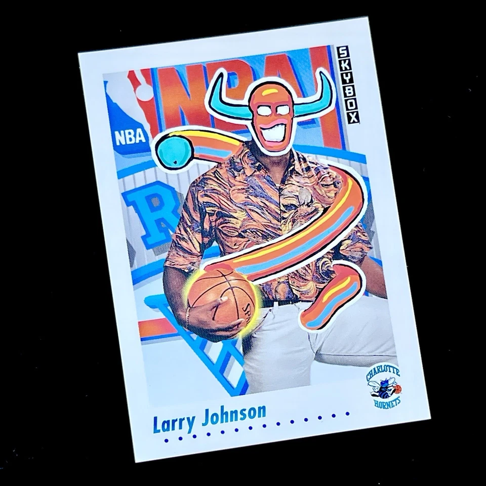 1/1 LARRY JOHNSON RC 💎 SKYBOX ROOKIE SSP 💎 NEW PENINI: ONE OF ONE ART - Image 2 of 4
