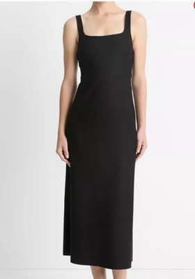 Vince Felted Column Midi Dress Italian Wool-Blend Black color Size 4 NWT