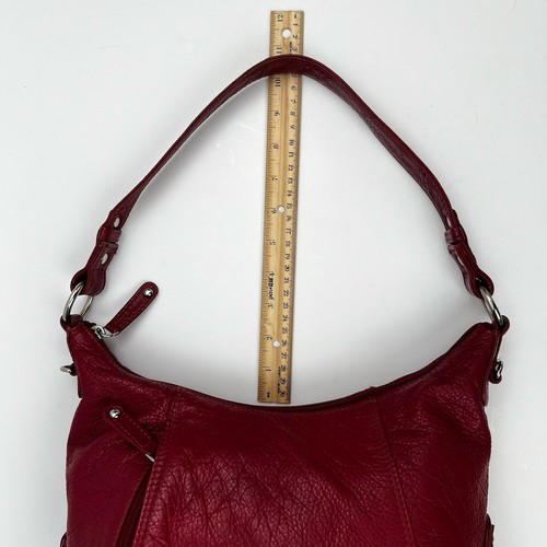 GREAT AMERICAN LEATHER WORKS Borsa a tracolla hobo in pelle rossa borsa con zip morbida - Foto 20 di 24
