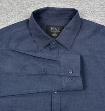 BYLT Shirt Mens Size Small Blue Vista Long Sleeve Button Down Stretch City