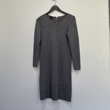 Talbots Petites Sweater Dress Womens Size P GRAY  Merino Wool Minimalist Work
