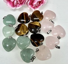 Wholesale Lot 15 Pcs Natural Crystal 2cm Heart Pendant Healing Energy