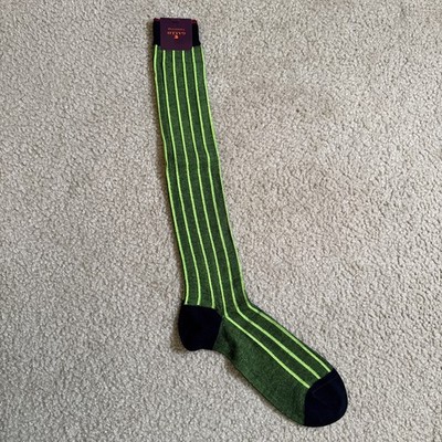 Gallo Italian Luxury Socks Blue Neon Yellow Size L 10-13 USA/44-46 ITA Exclusive