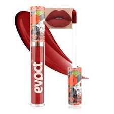 evpct 1Pcs Dark Red Matte Liquid Lipstick Lip Stain Sets for Women, Skull Fac...