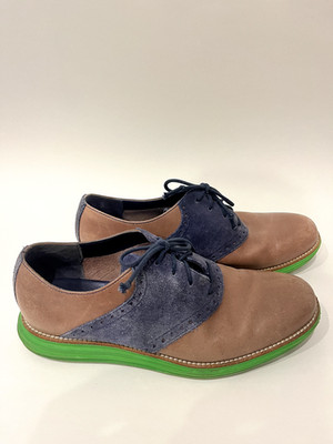 Cole Haan Lunargrand Brown and Blue Leather Oxfords Men's 9.5 