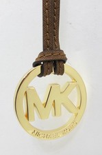NEW wo/Tag MICHAEL KORS MK Circular Logo Bag Charm Luggage/Acorn and Gold Tone