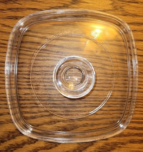 Vintage Pyrex Square A 7 C GLASS Casserole LID ONLY with handle