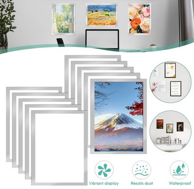 10 Stück Magnetrahmen Info-Rahmen Selbstklebend Display Rahmen A4 Bilderrahmen