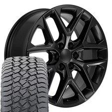 14078 Black 22x9 Wheels 28545r22 At2 Tires Set Fits Chevy Gmc Cadillac 14078 Black 22x9 Wheels 28545r22 At2 Tires Set Fits Chevy Gmc Cadillac