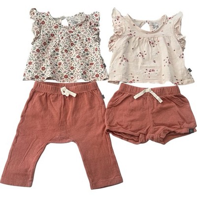 Modern Moments by Gerber Girls 3-6M 2Pc (2 Sets) Organic Cotton Floral Top Pants