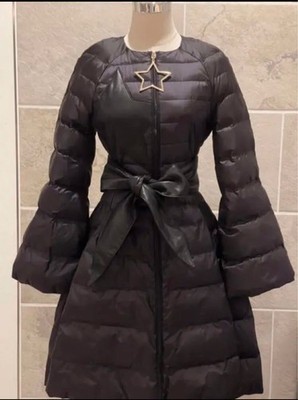Unused Elisabetta Franchi Padded Down Coat Jacket Outer Women Size S Black